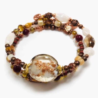 Bronze Lady Beaded Bracelet Wrap by Art Filled Soul