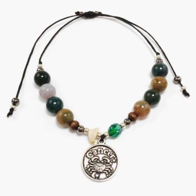 Cancer Astrology Natural Stone Handmade Beaded Bracelet