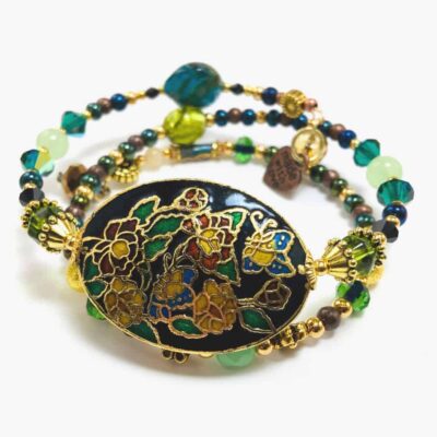 The Rose Garden handmade beaded bracelet wrap by Art Filled Soul