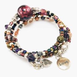Purple Bead Wrap Bracelet