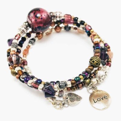 Purple Bead Wrap Bracelet