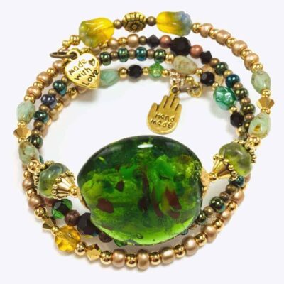 Luck of the Irish Wrap Beaded Bracelet by Art Filled Soul