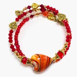Handmade Hearts of Fire Beaded Bracelet by Art Filled Soul