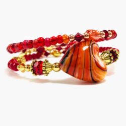Handmade Hearts of Fire Beaded Bracelet by Art Filled Soul
