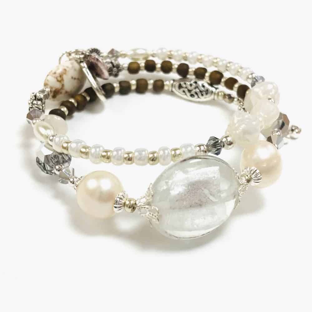white bead bracelet