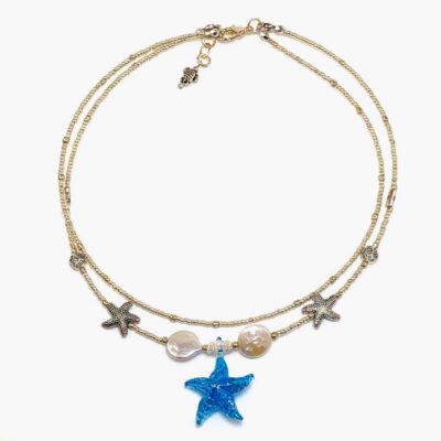 Blue Pieces Ocean Choker