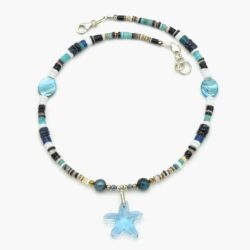 handmade boho choker necklace with aquamarine star